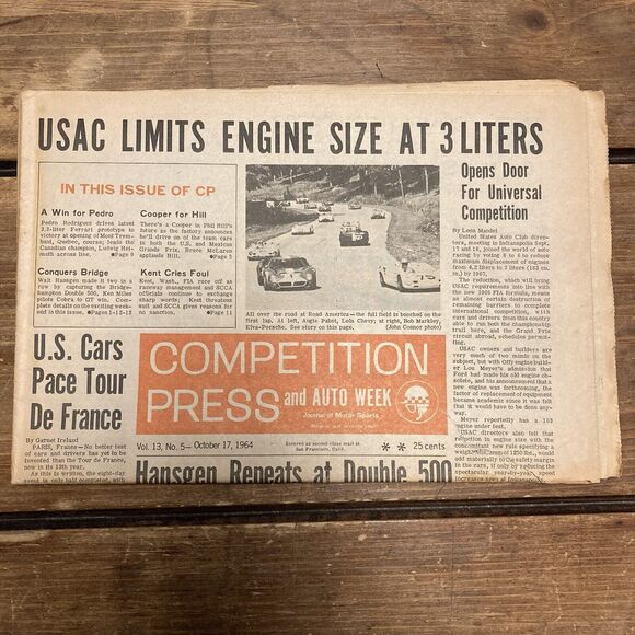 Lot of 11 Car Race Competition Press & Autoweek Newspapers 1964-1972 - Picture 2 of 12